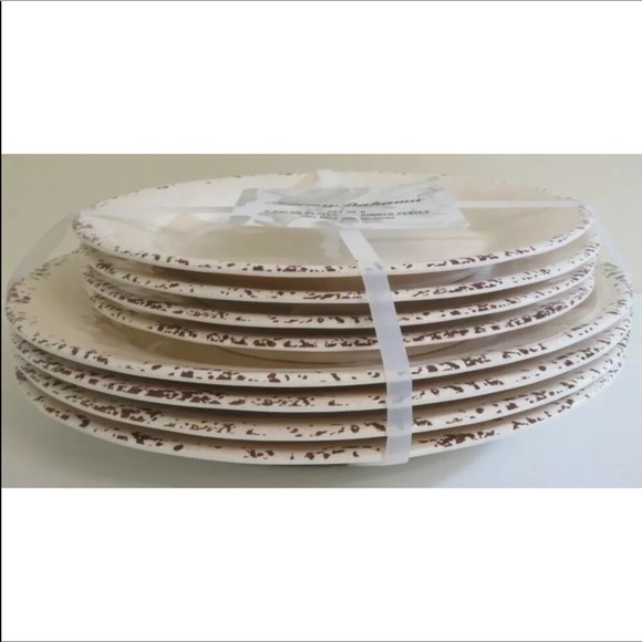 Tommy Bahama Melamine Rustic Crackle Plates 8 pcs - Picture 3 of 3